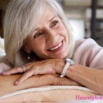 Medium-long hair with a side bangs hairstyles for 50 year olds